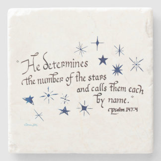Psalm 147 4 Stars Christian Bible Verse Scripture Stone Coaster