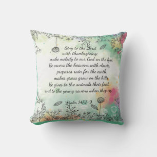 Psalm 147 throw pillow