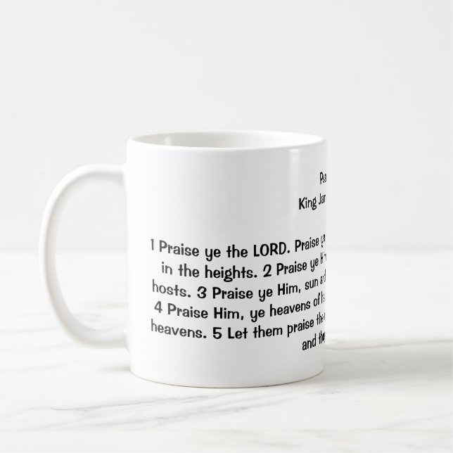 Psalm 148:1-5 coffee mug (Left)