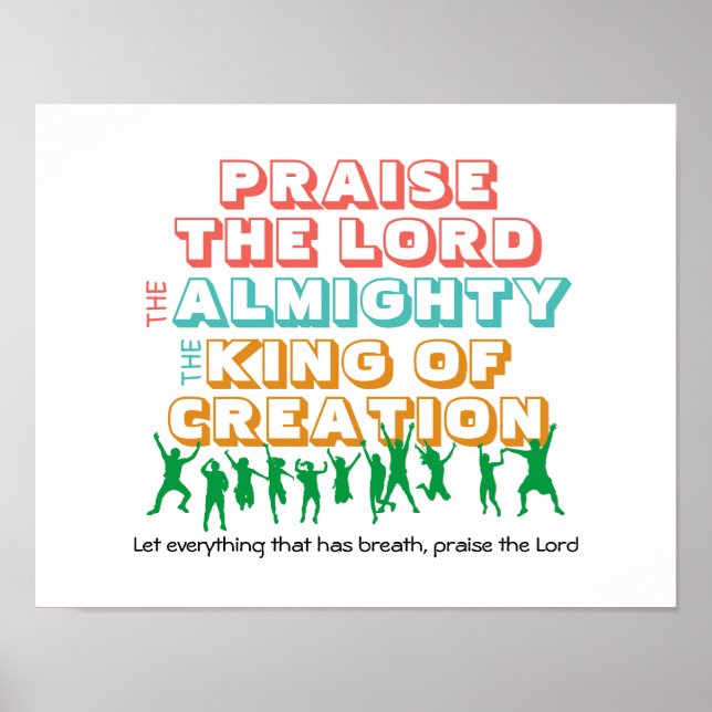 Psalm 150 | PRAISE THE LORD Customisable Christian Poster (Front)