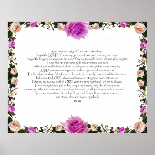 Psalm 16, Bible Verse Poster (Front)