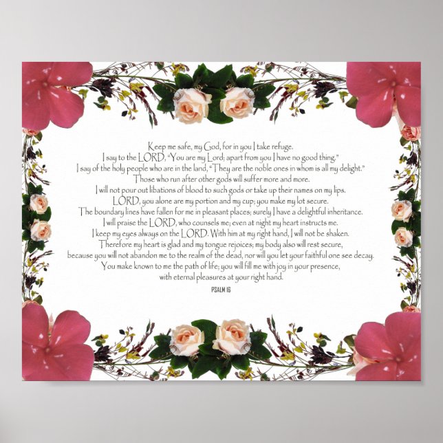 Psalm 16, Bible Verse Poster (Front)