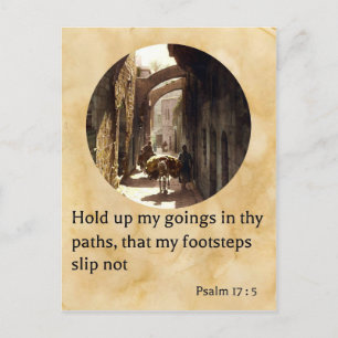 Psalm 17:5 The Via Dolorosa in Jerusalem Postcard