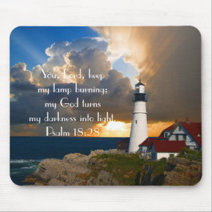 Psalm 18:28 Lighthouse Mousepad