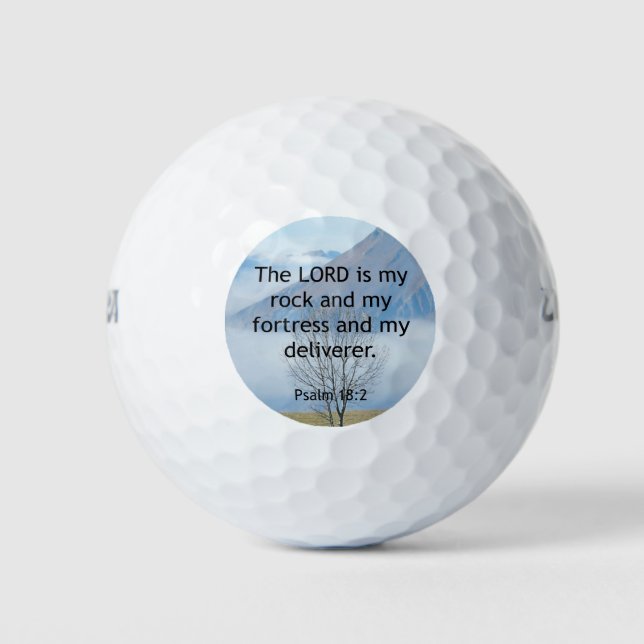 Psalm 18:2 Bible Verse Golf Balls (Front)