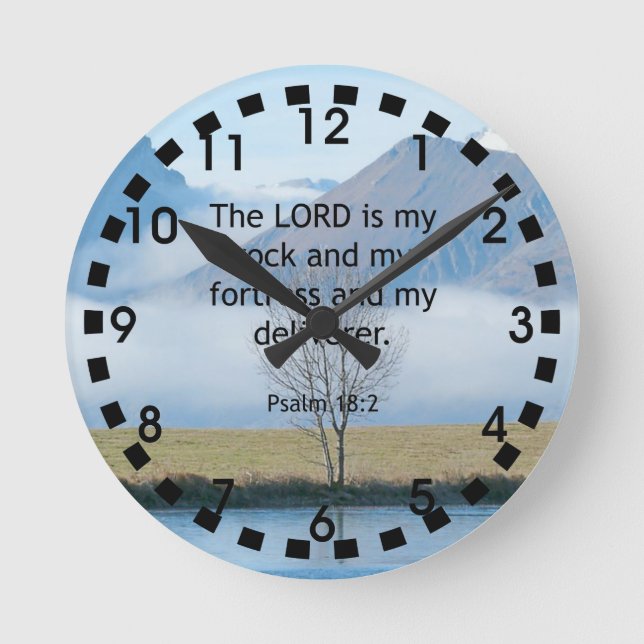 Psalm 18:2 round clock (Front)