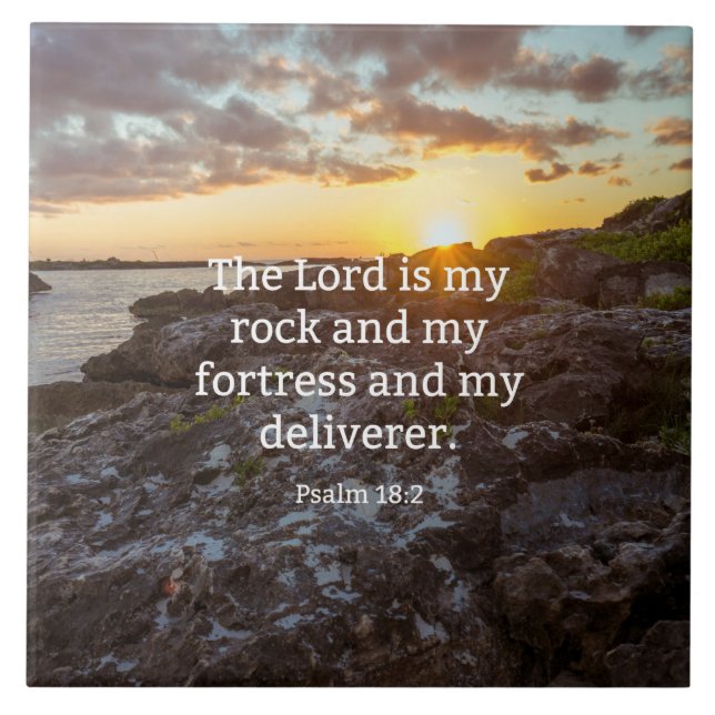 Psalm 18:2, scripture verse ceramic tile (Front)