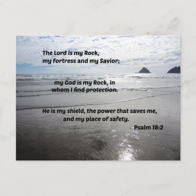 Psalm 18:2 The Lord is my Rock, my fortress Holiday Postcard (Front)