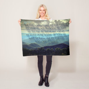 Psalm 18:32-34 fleece blanket