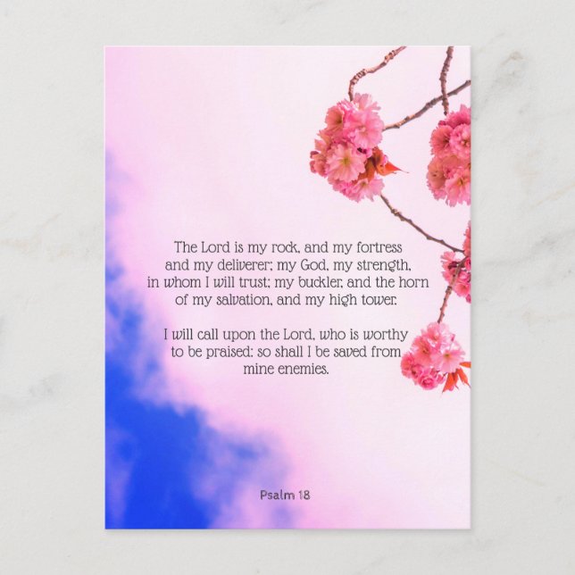 Psalm 18, Christian postcard (Front)