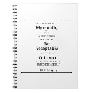 Psalm 19:14 Spiral Photo Notebook