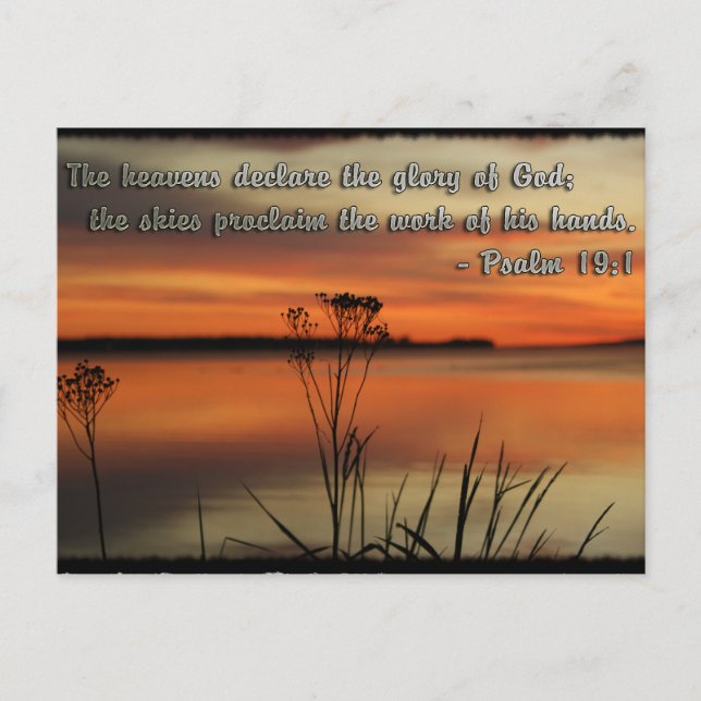 PSALM 19:1 BIBLE SCRIPTURE HEAVENS DECLARE GLORY POSTCARD (Front)