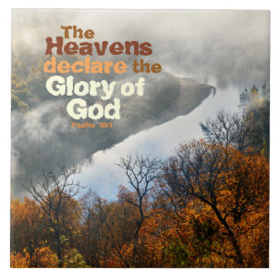 Psalm 19:1 Bible Verse Glory of God Ceramic Tile