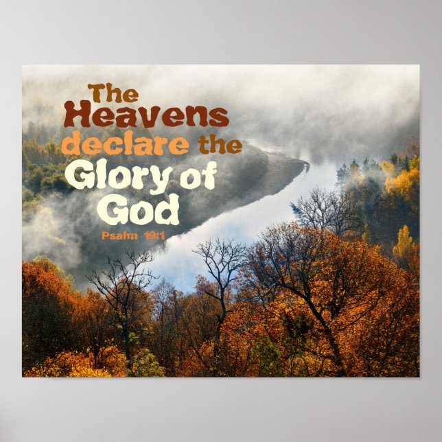 Psalm 19:1 Bible Verse Glory of God Poster (Front)