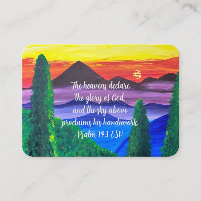 Psalm 19:1 Mountain Scripture Business Card (Front)