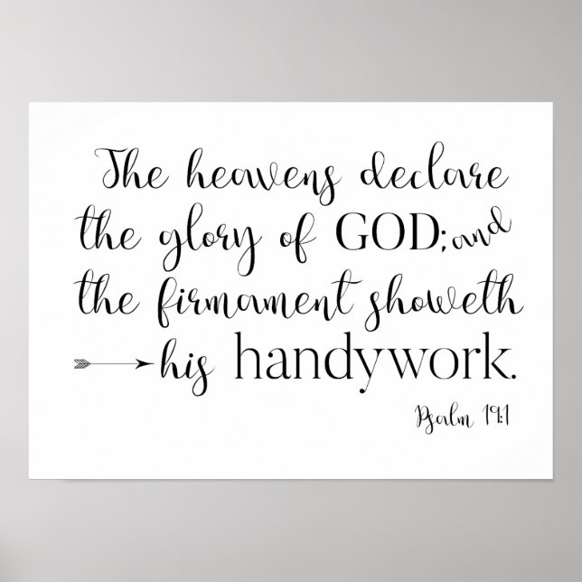 Psalm 19:1 Typography poster (Front)