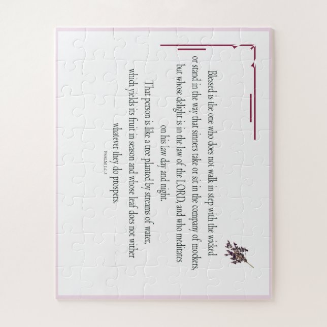 Psalm 1:1-3, Blessed is the one who, Jigsaw Puzzle (Vertical)
