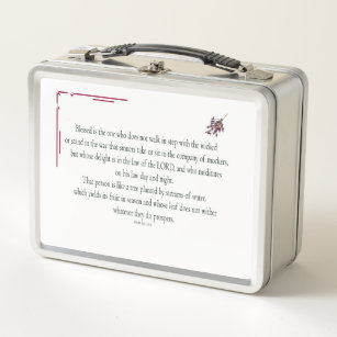 Psalm 1:1-3, Blessed is the one who, Metal Lunch Box
