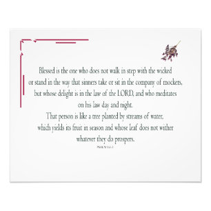 Psalm 1:1-3, Blessed is the one who, Photo Print