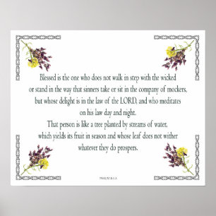 Psalm 1:1-3, Blessed is the one who Poster