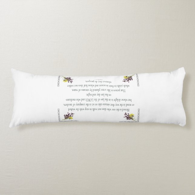 PSALM 1:1-3 Botanic Design, Body Cushion (Front)