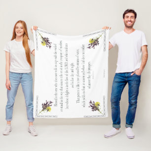 PSALM 1:1-3 Botanic Design, Fleece Blanket