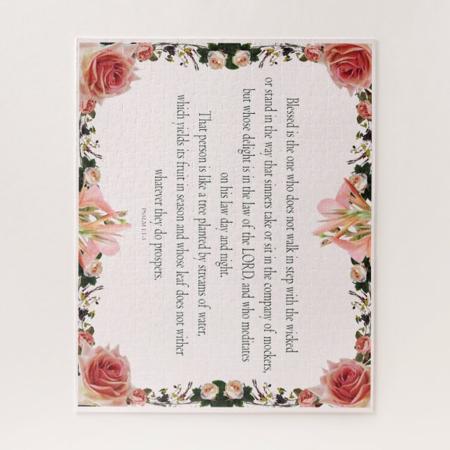 PSALM 1:1-3 Botanic Design, Jigsaw Puzzle (Vertical)