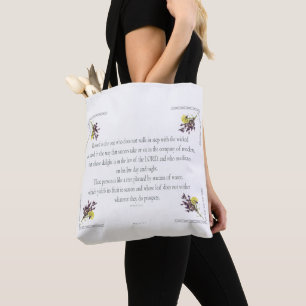 PSALM 1:1-3 Botanic Design, Tote Bag