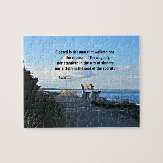 Psalm 1:1 Blessed is the man that walketh not... Jigsaw Puzzle (Horizontal)