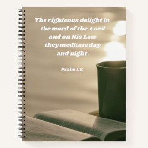 Psalm 1:2 Bible Study Encouragement Christian Notebook