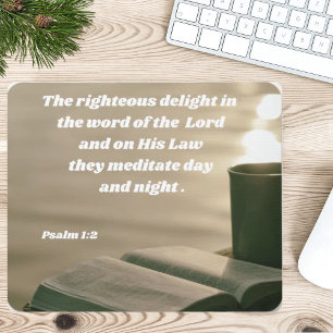 Psalm 1:2 Focus On God Bible Verse Mouse Pad