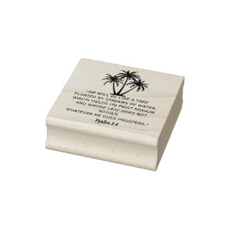 Psalm 1:3 Palm Tree Rubber Stamp