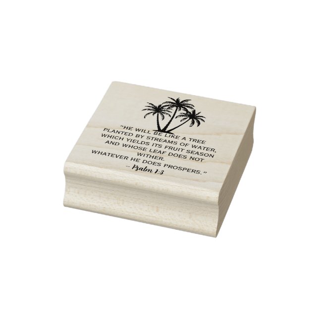 Psalm 1:3 Palm Tree Rubber Stamp (Stamp)