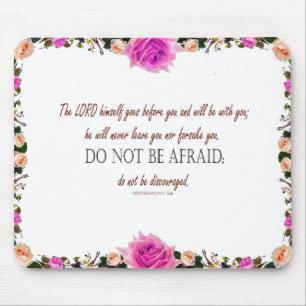 Psalm 1 Art - Blessed Righteous with Floral Design Mouse Pad