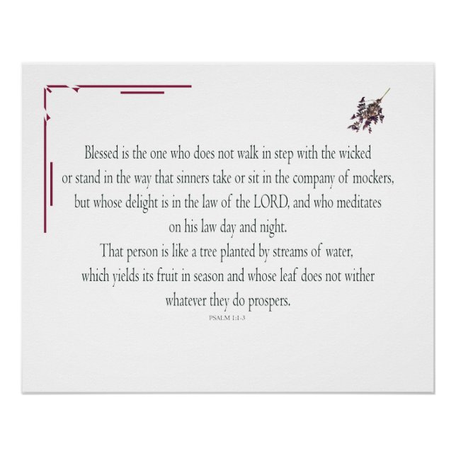 PSALM 1, does not walk in step with the wicked Poster (Front)
