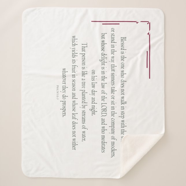 PSALM 1, does not walk in step with the wicked Sherpa Blanket (Front)