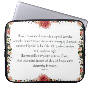 Psalm 1, Flower Border Design, Yields in Season, Laptop Sleeve
