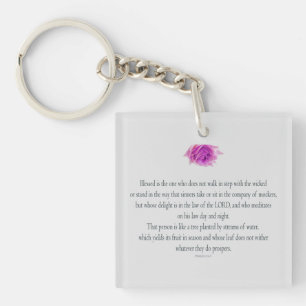 Psalm 1, Flower, Key Ring