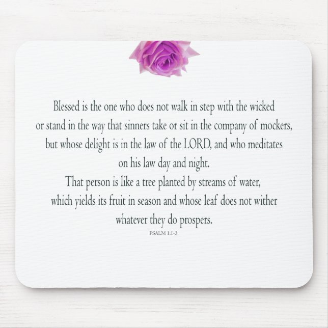 Psalm 1, Flower, Mouse Pad (Front)
