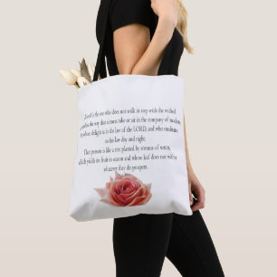 Psalm 1, Law day and Night, Streams of Waters, Tote Bag