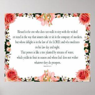 Psalm 1, Law day and Night, Yields its Fruit, Poster