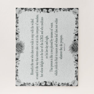 Psalm 1, no walk step wicked, Oil Black&White, Jigsaw Puzzle
