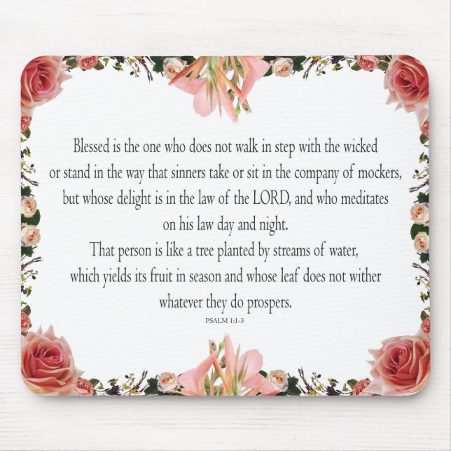 Psalm 1, Not walk in the step with wicked, Mouse Pad (Front)