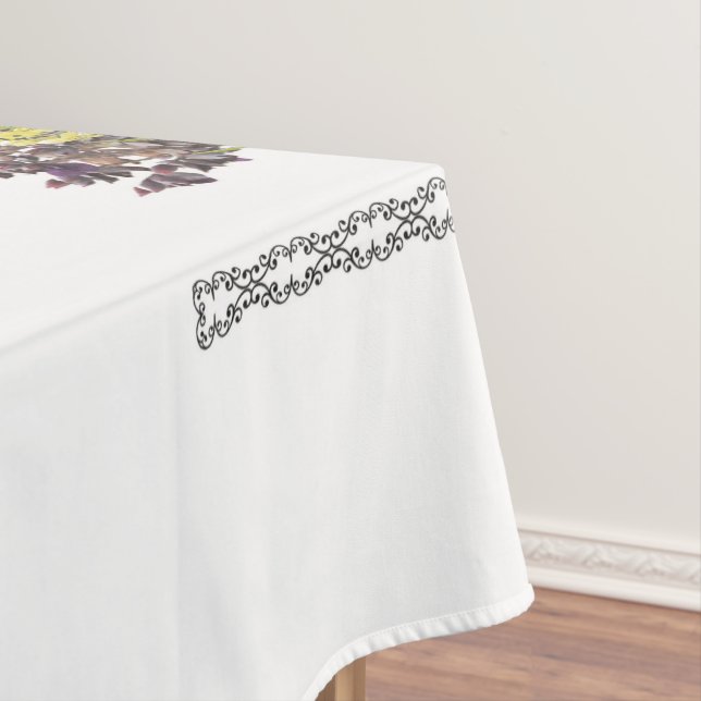 Psalm 1, Pink Yellow Flower Design, Blessed, Tablecloth (In Situ)