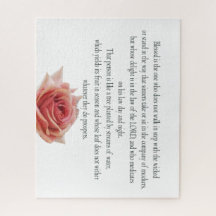 Psalm 1 Scripture Art - Blessed and Righteous Jigsaw Puzzle