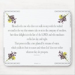 Psalm 1 Scripture Art - Blessed and Righteous Mouse Pad