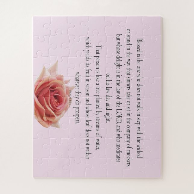 Psalm 1 Scripture Art Path of the Righteous Jigsaw Puzzle (Vertical)