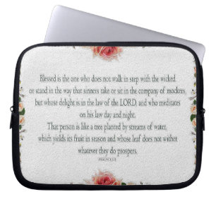Psalm 1 Scripture Art Path of the Righteous Laptop Sleeve