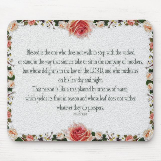 Psalm 1 Scripture Art Path of the Righteous Mouse Pad (Front)