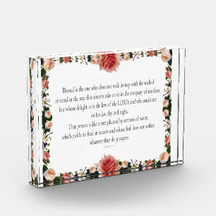 Psalm 1 with Flower Borders Photo Block